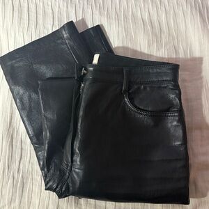 Aritzia Wilfred Black Leather Pants